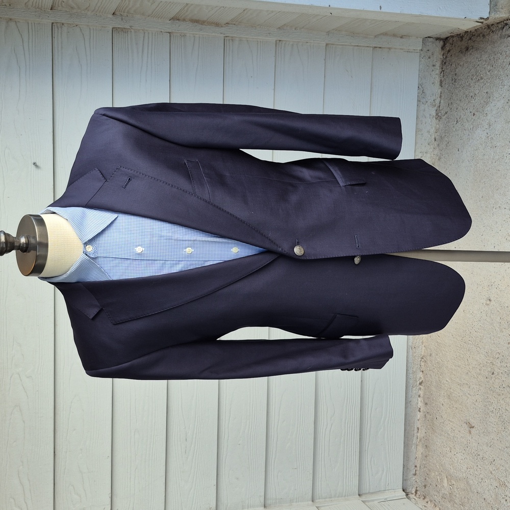 JOS A BANK Signature Gold Dark Navy Metal Buttons Wool Sz 40 R‎ Mens Sport Coat